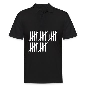 25. Geburtstag Strichliste 25 Jahre alt - Männer Poloshirt - Schwarz - Vorne - Kai (181cm)
