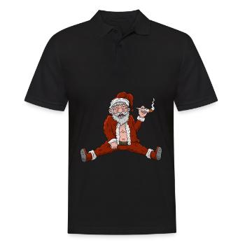 High Santa Claus Cannabis Christmas - Men's Polo Shirt - black - Front - Kai (181cm)