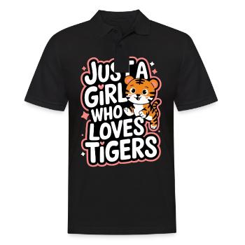 Tiger Tier Zoo Wildtier - Männer Poloshirt - Schwarz - Vorne - Kai (181cm)