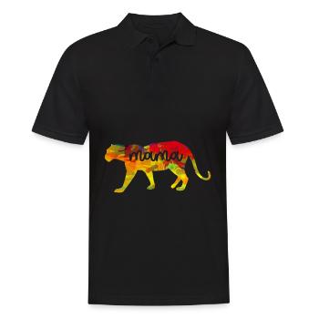Muttertag Idee Löwe Mutter im Herzen mom - Männer Poloshirt - Schwarz - Vorne - Kai (181cm)