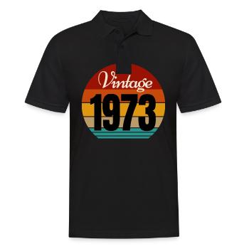 Jahrgang 1973 - Männer Poloshirt - Schwarz - Vorne - Kai (181cm)