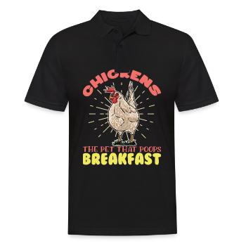 Chickens The Pet That Poops Hühner Hahn Bauer Huhn - Männer Poloshirt - Schwarz - Vorne - Kai (181cm)