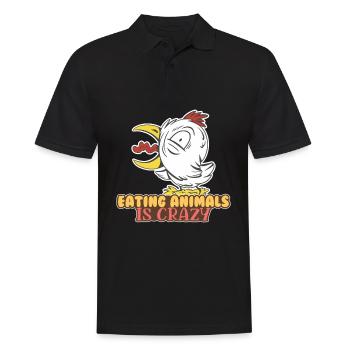 Manger des animaux Poulet fou Poulet Coq Poulet - Polo Homme - noir - Devant - Kai (181cm)