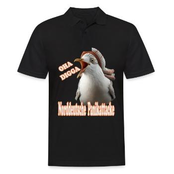OHA Norddeutsche Panikattacke Friesisch Nordsee - Männer Poloshirt - Schwarz - Vorne - Kai (181cm)