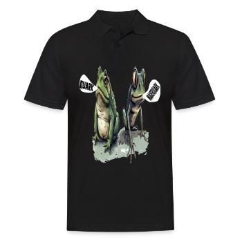 frog tadpole curd curd diet low-fat quark pun - Men's Polo Shirt - black - Front - Kai (181cm)