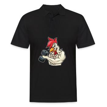 Cadeau de culturiste de remise en forme de poulet coq - Polo Homme - noir - Devant - Kai (181cm)