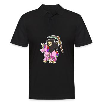 Cadeau Licorne et Grim Reaper - Polo Homme - noir - Devant - Kai (181cm)