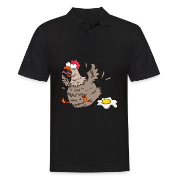 Funny chicken - Men's Polo Shirt - black - Front - Kai (181cm)