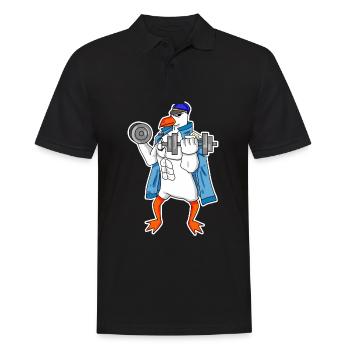 Seagull seagull sailor captain fitness dumbbell - Men's Polo Shirt - black - Front - Kai (181cm)