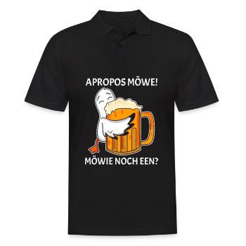 Apropos Möwe Möwie noch een Plattdeutsch Norden - Männer Poloshirt - Schwarz - Vorne - Kai (181cm)
