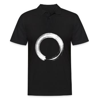 Kreis Design Symbol Bürste weiß - Männer Poloshirt - Schwarz - Vorne - Kai (181cm)