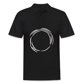 Circle design icon white line lines - Men's Polo Shirt - black - Front - Kai (181cm)