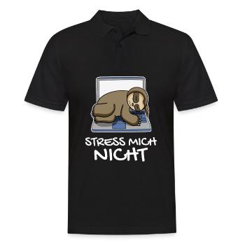 Stress mich nicht Faultier Büro lustig Geschenk - Männer Poloshirt - Schwarz - Vorne - Kai (181cm)