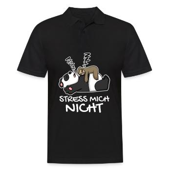 Stress mich nicht Faultier Panda lustig Geschenk - Männer Poloshirt - Schwarz - Vorne - Kai (181cm)