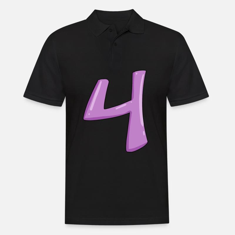 Numero 4 cifre numeriche - Polo da uomo - nero