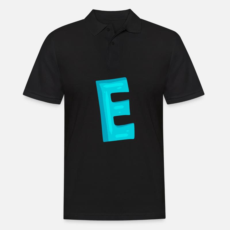 Anfangsbuchstabe E Buchstabe - Männer Poloshirt - Schwarz