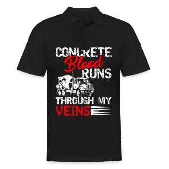 Runs Through My Veins Concrete Finisher Gift - Men's Polo Shirt - black - Front - Kai (181cm)