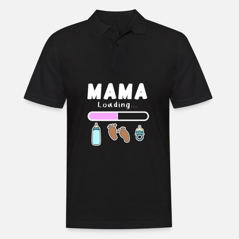 werdende Mutter - Mama wird geladen - Männer Poloshirt - Schwarz
