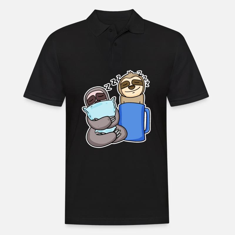 Faultiere - Männer Poloshirt - Schwarz