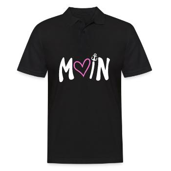 Moin Herz Anker Plattdeutsch - Männer Poloshirt - Schwarz - Vorne - Kai (181cm)