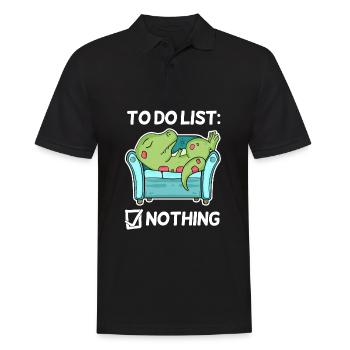To do list Nothing Dinosaur - Men's Polo Shirt - black - Front - Kai (181cm)