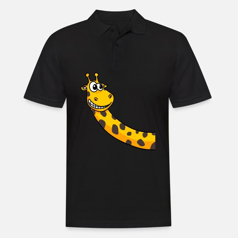 Giraffe - Männer Poloshirt - Schwarz