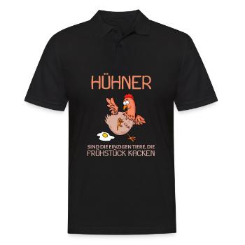 Landwirt Landwirte Huhn Hühner Spruch - Männer Poloshirt - Schwarz - Vorne - Kai (181cm)