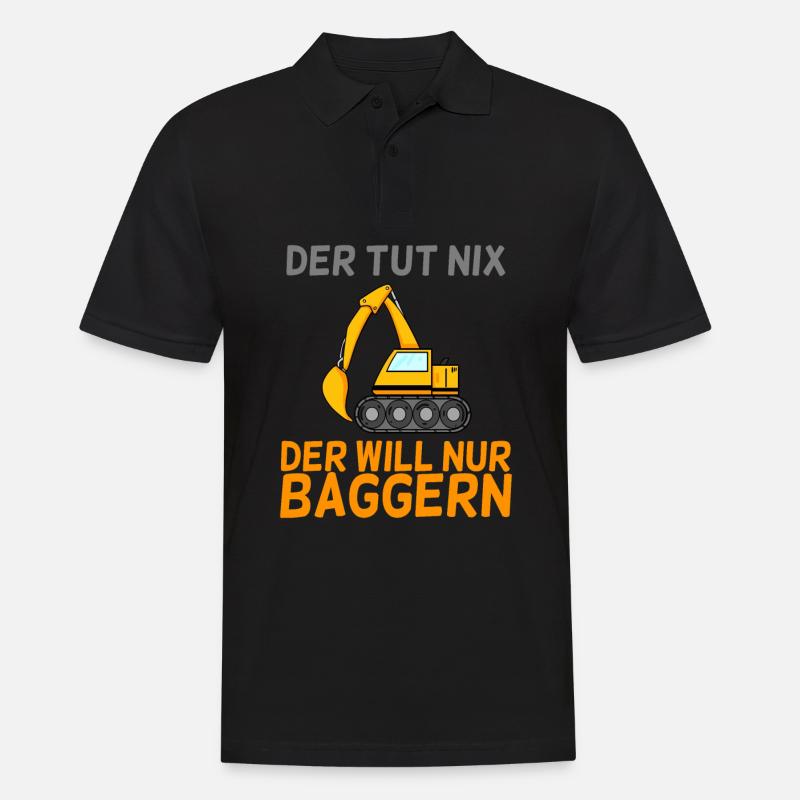 Bagger Baggern - Männer Poloshirt - Schwarz