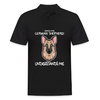 Deutscher Schäferhund - Männer Poloshirt - Schwarz - Vorne - Kai (181cm)