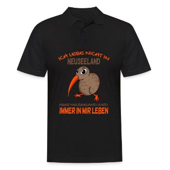Kiwi Neuseeland - Männer Poloshirt - Schwarz - Vorne - Kai (181cm)