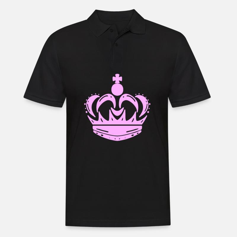 Krone Rosa - Männer Poloshirt - Schwarz