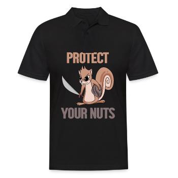 Lustiges Eichhörnchen Geschenk - Männer Poloshirt - Schwarz - Vorne - Kai (181cm)