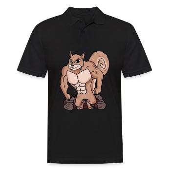 Eichhörnchen mit Muskeln - Männer Poloshirt - Schwarz - Vorne - Kai (181cm)