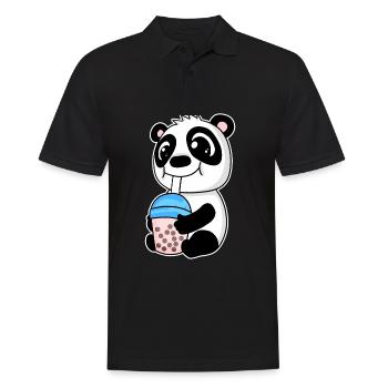Bubble Tea Panda - Polo Homme - noir - Devant - Kai (181cm)