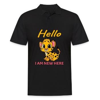 Bébé Naissance Enceinte - Bonjour Je suis nouveau Ici - Polo Homme - noir - Devant - Kai (181cm)