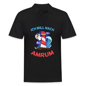 Amrum Nordsee - Männer Poloshirt - Schwarz - Vorne - Kai (181cm)