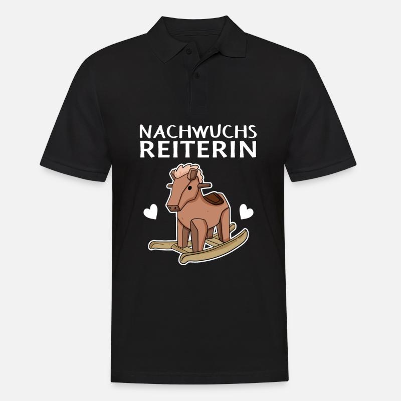 Reiterin Nachwuchs Pferd - Männer Poloshirt - Schwarz