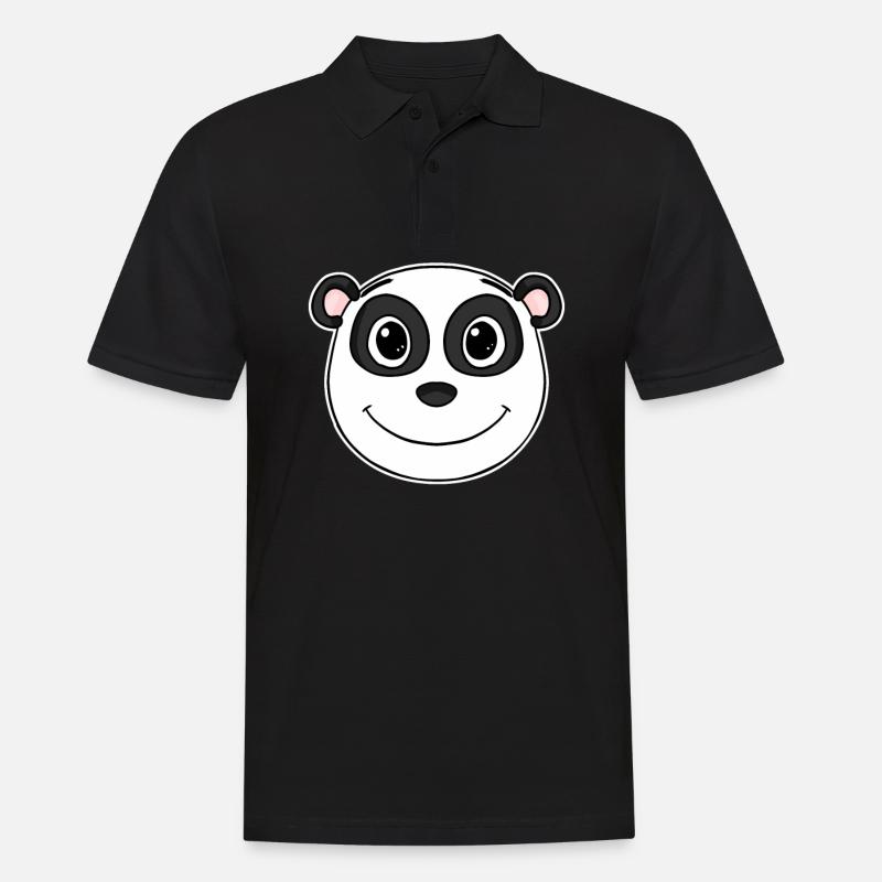 Panda - Männer Poloshirt - Schwarz