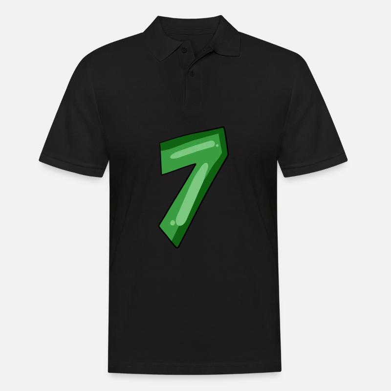 7 - Männer Poloshirt - Schwarz