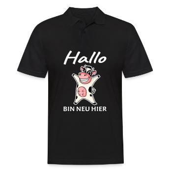 Baby Geburt Schwanger - Hallo ich bin neu Hier - Männer Poloshirt - Schwarz - Vorne - Kai (181cm)