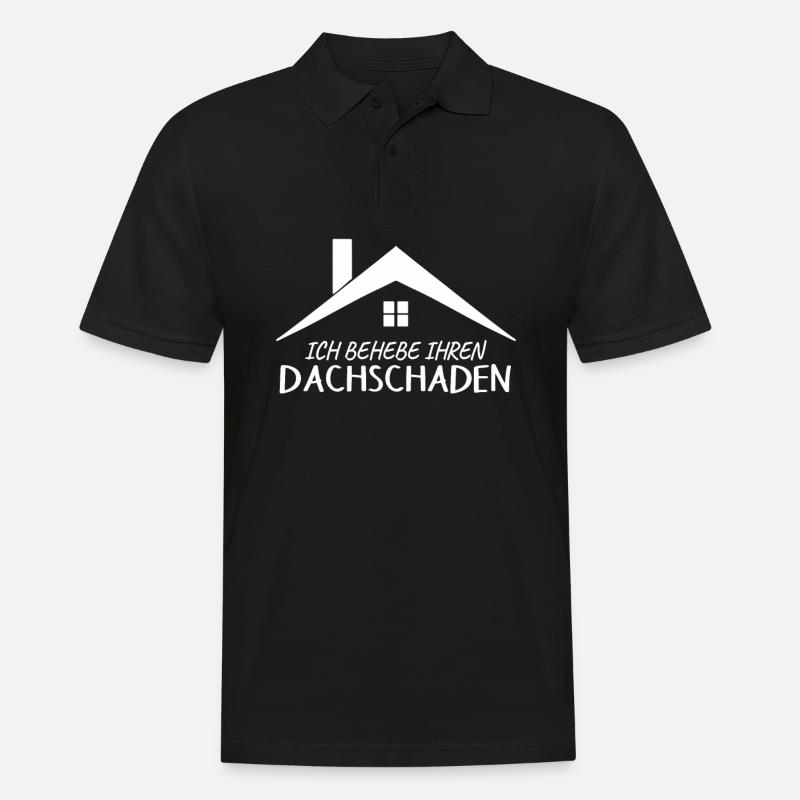 Dachdecker Spruch Provokant - Männer Poloshirt - Schwarz