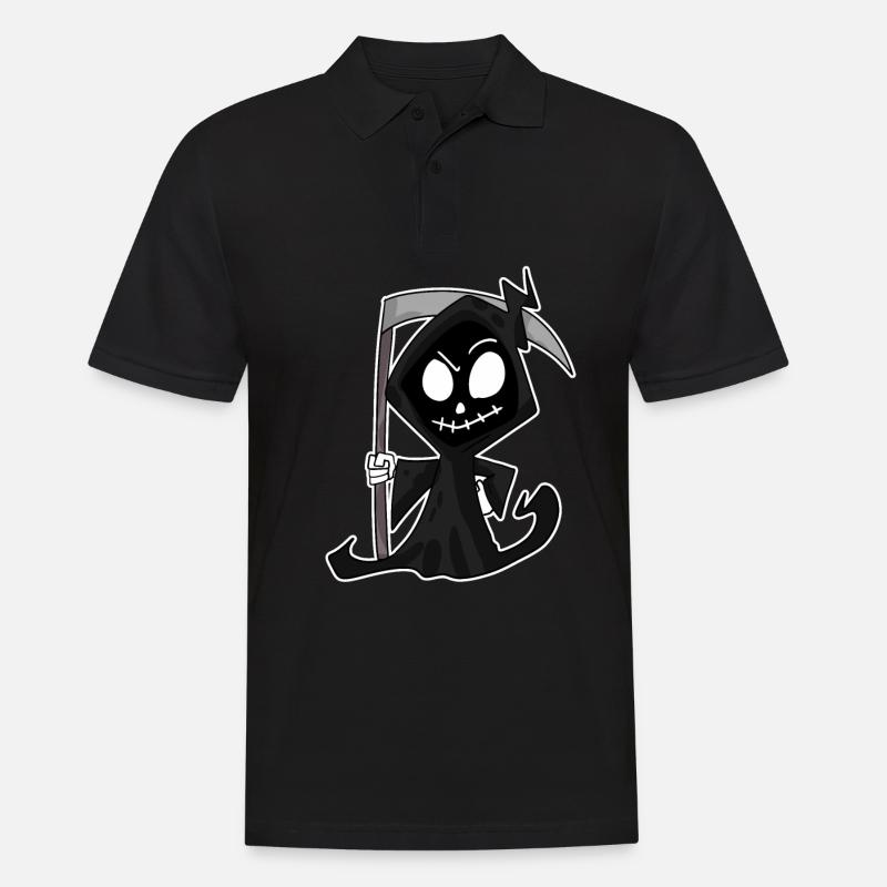 Sensenmann mit Sense - Männer Poloshirt - Schwarz
