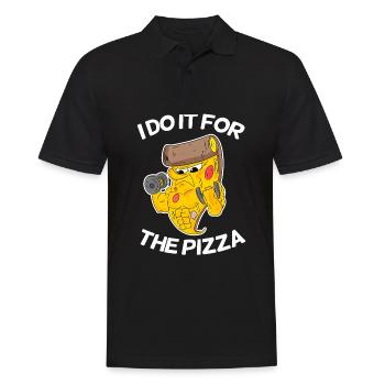 Pizza Training Fitness Sport Geschenk - Männer Poloshirt - Schwarz - Vorne - Kai (181cm)