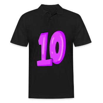 10 - Men's Polo Shirt - black - Front - Kai (181cm)