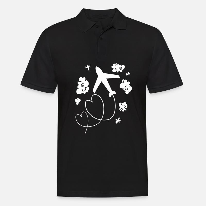 Flugzeug - Männer Poloshirt - Schwarz