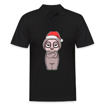 Sloth Christmas - Men's Polo Shirt - black - Front - Kai (181cm)