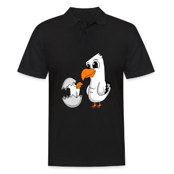 Seagull with baby Seagull - Men's Polo Shirt - black - Front - Kai (181cm)