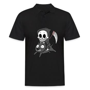 Grim Reaper and Black Panther - Men's Polo Shirt - black - Front - Kai (181cm)