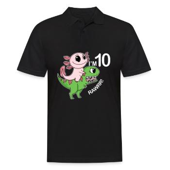 10. Geburtstag Motiv - 10 Jahre Geschenk - Männer Poloshirt - Schwarz - Vorne - Kai (181cm)
