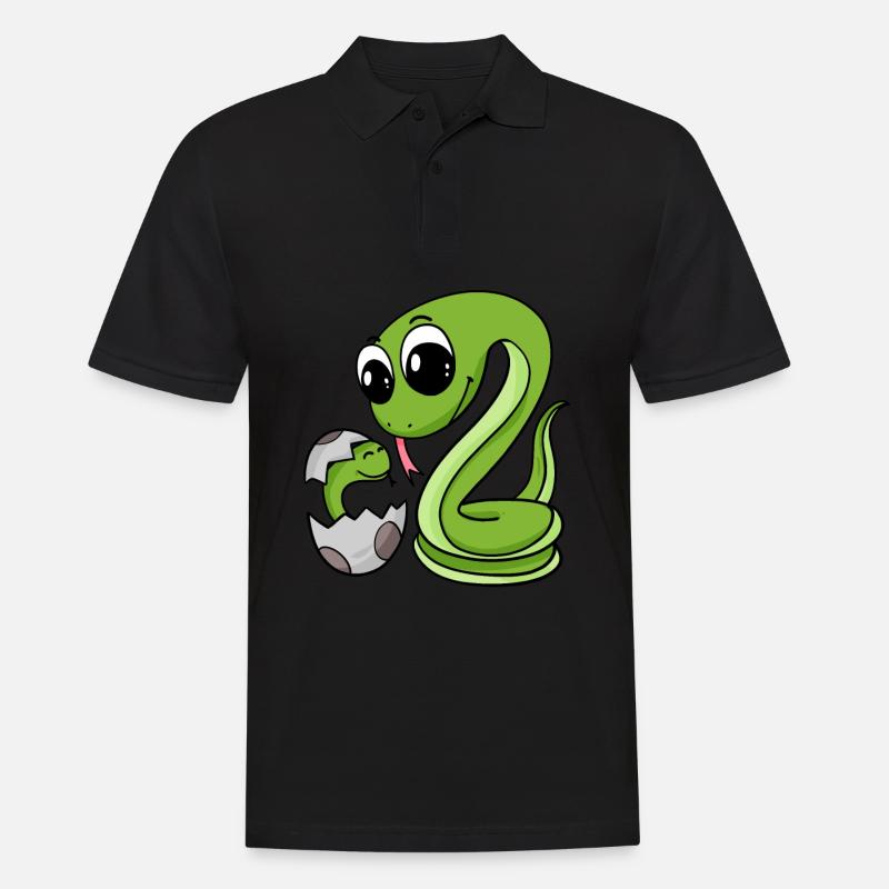 Serpent avec bébé serpent - Polo Homme - noir